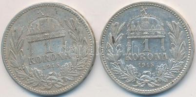 1915KB 1K Ag "Ferenc József" (2x) T:2,2-