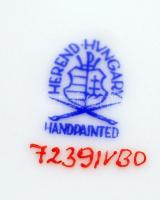 Herendi Viktória mintás nagy kaspó, kézzel festett, jelzett, hibátlan, m:15,5 cm, d:25 cm