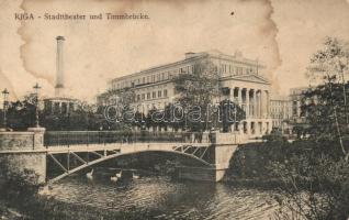 Riga, Stadttheater, Timmbrücke / theatre, bridge (small tear)