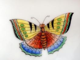 Herendi Viktória mintás karmos váza, kézzel festett, jelzett, hibátlan, m:18 cm, d:15 cm