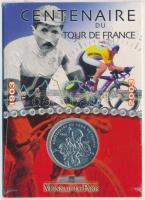 Franciaország 2003. "A Tour de France centenáriuma" Ag emlékérem emléklapon (13g/0.900/30mm) T:1 France 2003. "Centenary of the Tour de France" Ag commemorative medallion on decorative sheet (13g/0.900/30mm) C:UNC