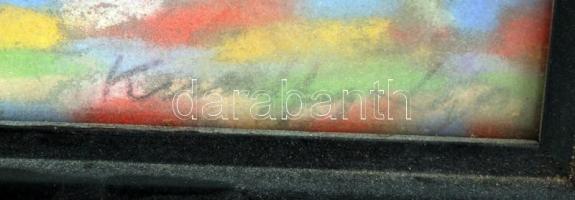 Kunffy jelzéssel: Csendélet, Pasztell, karton, üvegezett keretben, 48x32cm