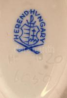 Herendi nyulas bonbonier, apró lepattanások a virágon, jelzett, kézzel festett, 10×11 cm