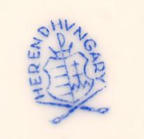 Herendi Viktória mintás bonbonier, kézzel festett, jelzett, hibátlan, m:11 cm, d:12 cm