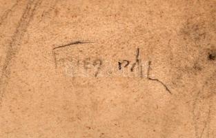 Fried jelzéssel: Ismeretlen női portré, grafika, papír, üvegezett keretben, 31x24cm