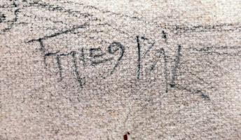 Fried jelzéssel: Ismeretlen női portré, grafika, papír, üvegezett keretben, 31x23cm