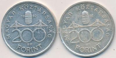 1992. 200Ft Ag "MNB" (2x) T:2,2-
