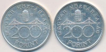 1992. 200Ft Ag "MNB" (2x) T:2,2-