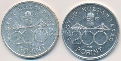 1992. 200Ft Ag "MNB" (2x) T:2,2-