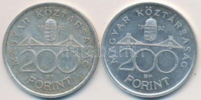 1992. 200Ft Ag "MNB" (2x) T:2,2-