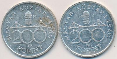 1992. 200Ft Ag "MNB" (2x) T:2,2-