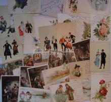 31 db századfordulós motívum képeslap. vegyes minőség