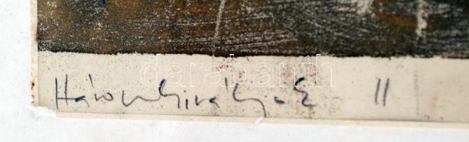 Jelzés nélkül: Háromkirályok, Aranyozott fametszet,papír, paszpartuban, üvegezett keretben, hibás, 2...