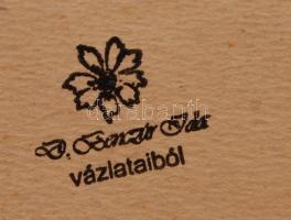 Benczúr jelzéssel: Vázlatok, vegyes technika, papír, 3db, cca 30x21cm