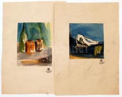 Benczúr jelzéssel: Vázlatok, vegyes technika, papír, 3db, cca 30x21cm