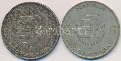 1947. 5Ft Ag "Kossuth" (2x) T:2-,3 patina