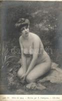 Moisson / Erotic nude art postcard s: E. Chateignon