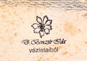 Benczúr jelzéssel: Balkon, grafika, papír, 37x24cm