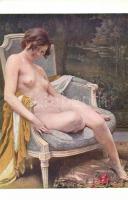 A sprightly girl / Erotic nude art postcard s: G. Seignac