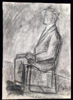 Fáyi jelzéssel: Ülő férfi, grafika, papír, 43x30cm