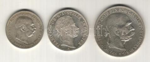 Ausztria 1860. 1Fl Ag T:1 + 1900. 5K Ag T:2/3+ + 1912. 2K T:2