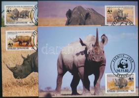 WWF rhinoceros set 4 CM, WWF Orrszarvúk sor 4 CM