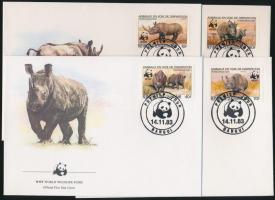 1983 WWF Orrszarvúk sor Mi 985-988 A 4 FDC
