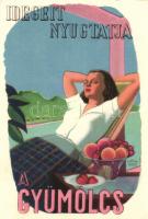 Idegeit nyugtatja a gyümölcs, C-vitamin táblázat a hátoldalon / Hungarian health campaign