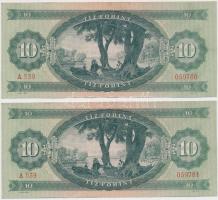1949. 10Ft (2x) sorszámkövetők T:II