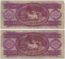 1949. 100Ft (2x) T:III- ázott