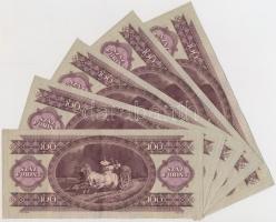 1957. 100Ft (5x) sorszámkövetők T:II-III szép papír