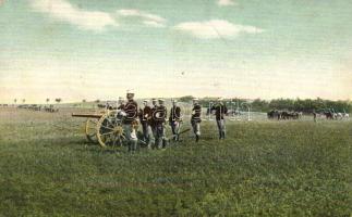 WWI K.u.K. Cavalry in firing position, cannon, Series 922. Oesterr. Militär 6. (EK)
