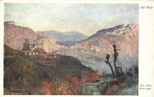 Südtirol, Alto Adige - series of 5 unused art postcards (Pustertal, Arco, Valsugana, Persen, Col di ...