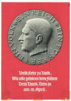 1938 Ein Volk, ein Reich, ein Führer / Hitler, NS propaganda, on the backside many Italian NS So. Stpl