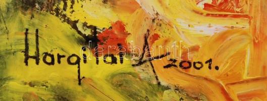 Hargitai jelzéssel: Kapáló asszonyok. Olaj, karton, 35×50 cm