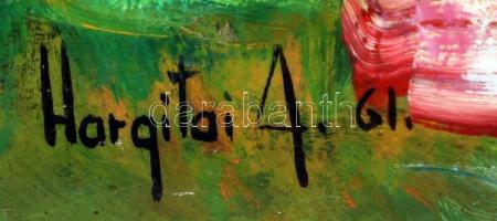 Hargitai jelzéssel: Mosó asszonyok. Olaj, karton, 35×50 cm