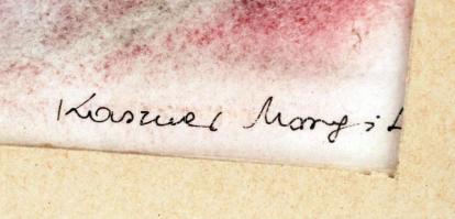 Kaszner Margit (1938-2012): Virágcsendélet. Akvarell, papír, jelzett, üvegezett keretben, 25×18 cm