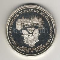 1989. "MÉE-Bush látogatása" Ag emlékérem T:BU