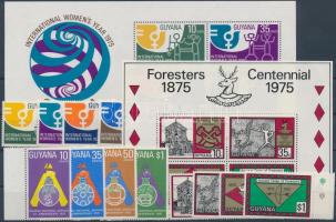 1973-1975 62 db bélyeg, közte teljes sorok, ívszéli értékek + 6 db blokk, 3 db stecklapon