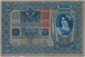 1902. 1000K mindkét oldal német, "Deutschösterreich" felülnyomással T:III Adamo SK35/1