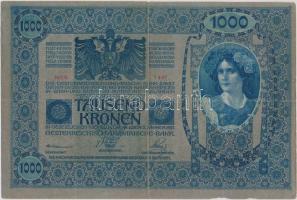 1902. 1000K mindkét oldal német, "Deutschösterreich" felülnyomással T:III
Adamo SK35/1