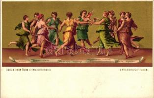 Freskók, oltárképek - 21 olasz litho művészlap / frescos, altarpieces - 21 unused Italian litho post...