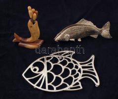 Halas tétel: szalvétatartó, edényalátét, hústű(6 db) és tartó