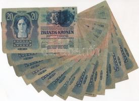 1913. 20K (13x), mindegyik román körbélyegzővel T:III,III-
