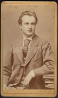 Nagy Imre (1849-1893) színész keményhátó fotója  a művész sajátkezű dedikációjával