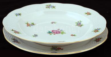 Herendi Eton mintás lapos és mély tányér, kézzel festett, jelzett, hibátlan, d:24 és 25 cm