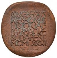 Ligeti Erika (1934-) 1981. "Nemzetközi Gyógyszerésztörténeti Kongresszus" Br emlékérem (~5...