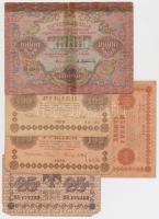 Szocialista Szövetségi Szovjet Köztársaság 1918. 10R + 25R + 100R (2x) + 1919. 10.000R T:III,III-,IV ragasztott Russian Socialist Federated Soviet Republic 1918. 10 Rubles + 25 Rubles + 100 Rubles (2x) + 1919. 10.000 Rubles C:F,VG,G sticked