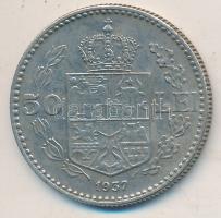 Románia 1937. 50L Ni "II. Károly" T:2 Romania 1937. 50 Lei ni "Carol II" C:XF Krause KM#50