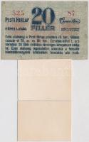 Budapest ~1919. "Pesti Hírlap" 20f + Szeged/Korzó Mozi Rt. DN 20f + 50f T:III-,I